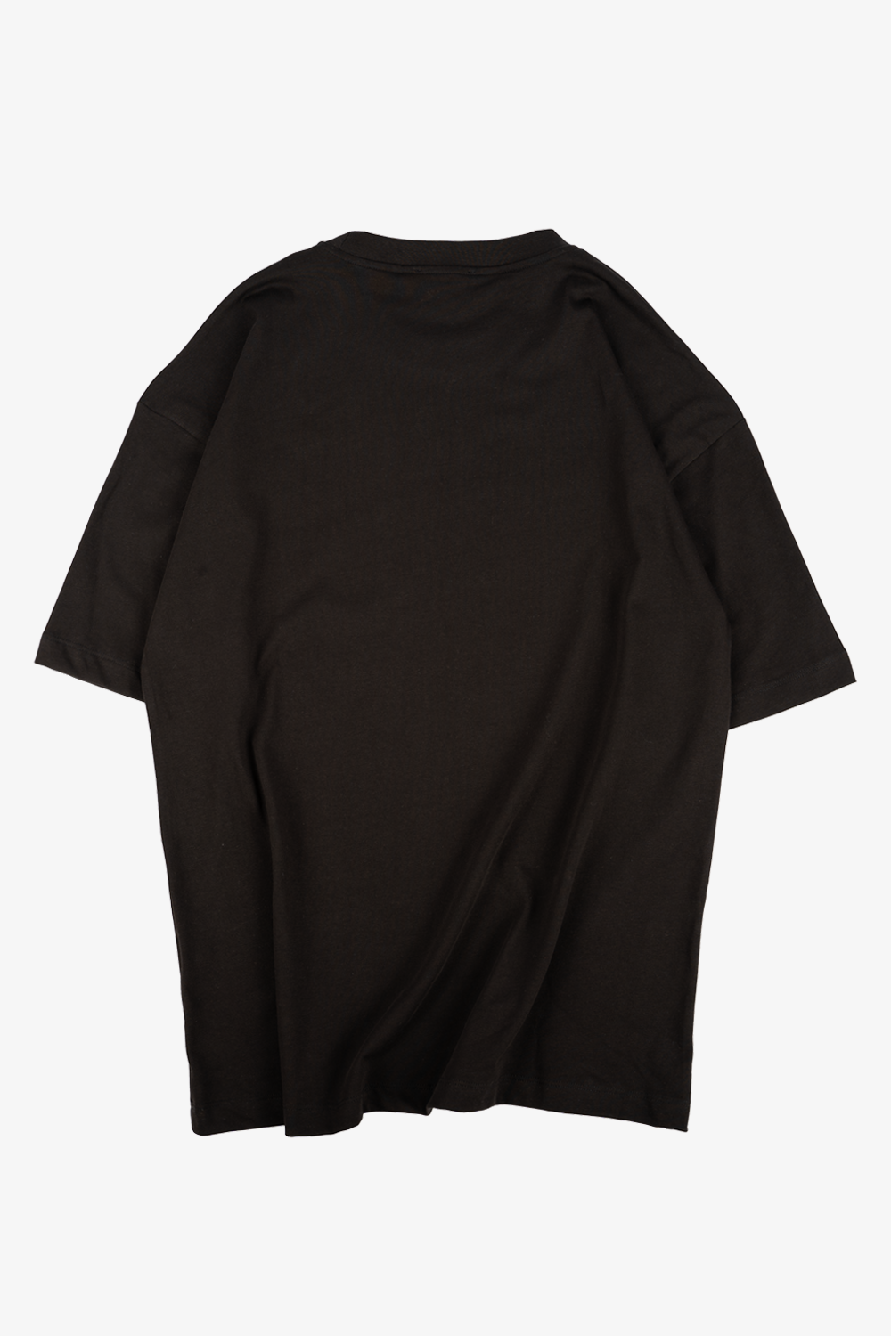 Back view of the plain black Vaarora Quiet Storm Lightning premium cotton t-shirt
