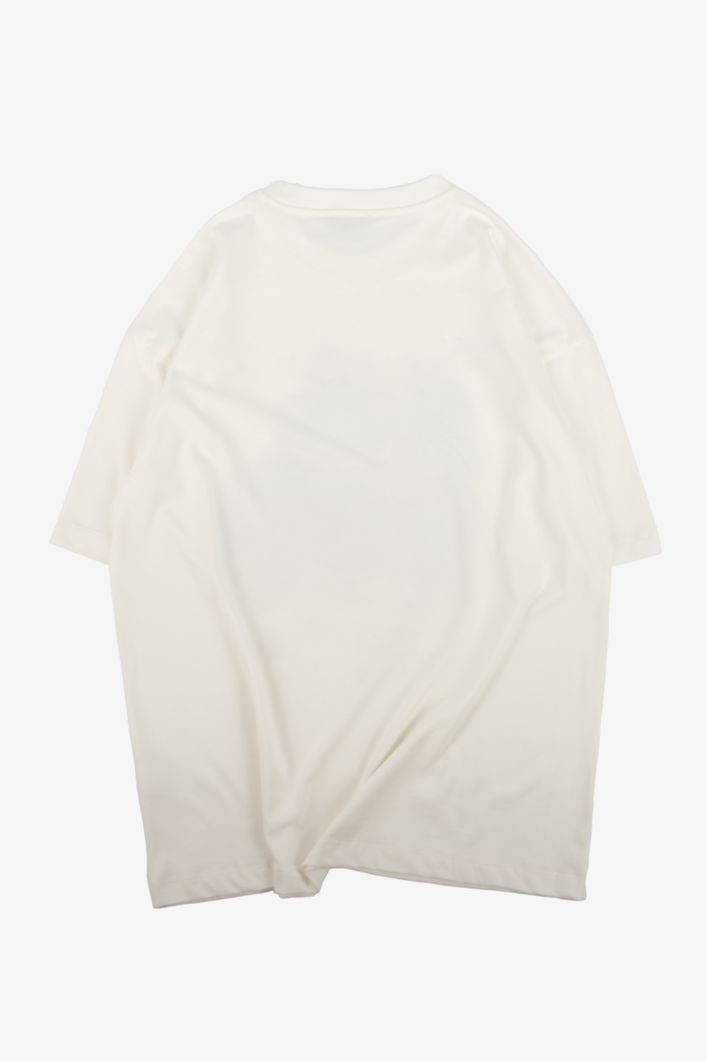 Back view of the plain cream Vaarora Quiet Storm Palm premium cotton t-shirt