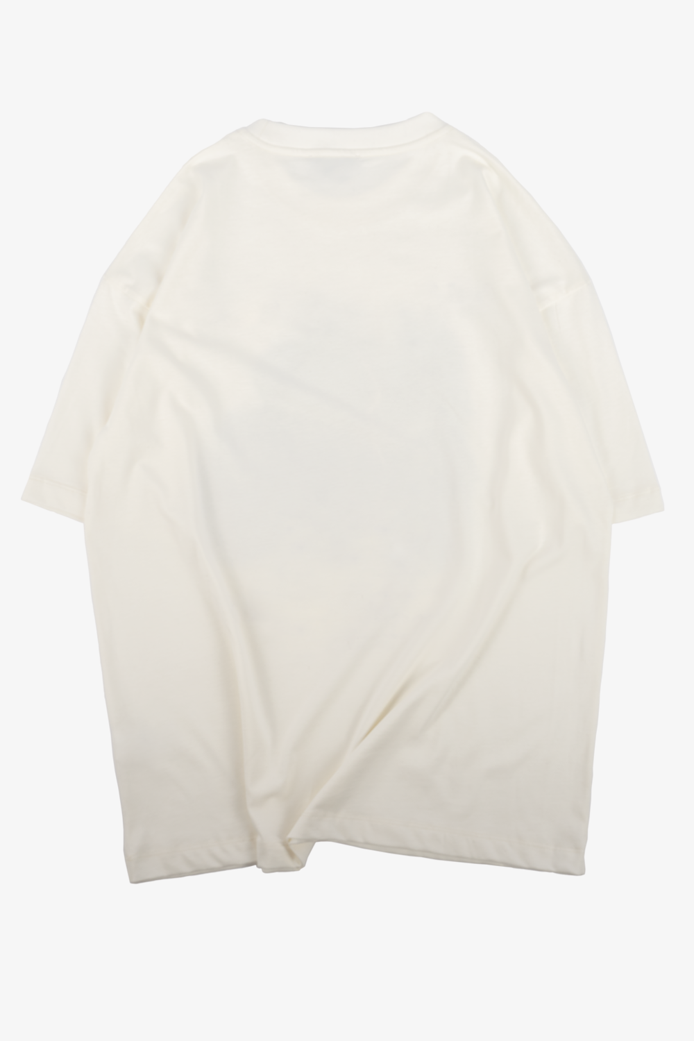 Back view of the plain white Vaarora Quiet Storm Lightning premium cotton t-shirt